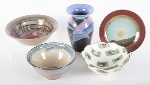 Group of Pottery Pieces featuring Bob Hasselle