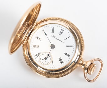 Ladies 14K Yellow Hampden Hunting Case Pocketwatch