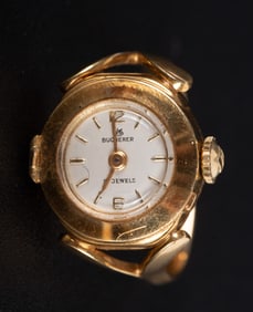 Vintage 18K Yellow Gold Bucherer Watch Ring