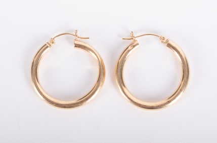 14K Yellow Gold Hoop Earrings