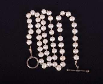 Freshwater Pearl Necklace with Sterling Toggle Clasp