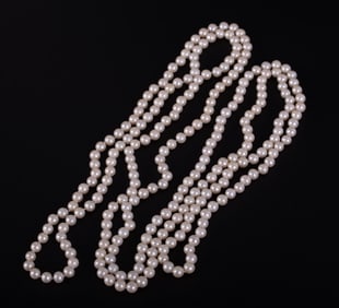 Exceptional 82 Inch Strand of Cultured Pearls