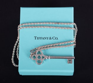 Tiffany & Co Sterling Key With 24 Inch Chain