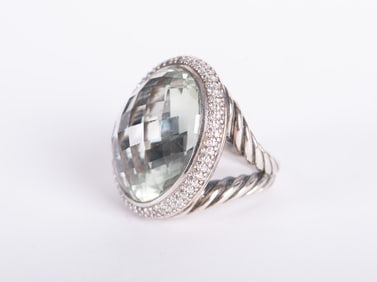 David Yurman Prasiolite and Diamond Cocktail Ring