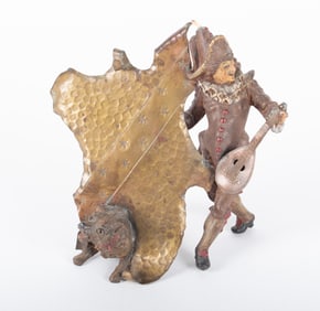 An Austrian Cold Painted Metal Figural Watch Stand