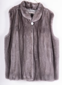 Natural Blue Iris Mink Vest