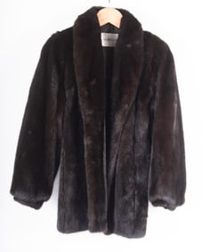 A Mary McFadden Designer Black Mink Jacket Retailed by Hopper Furs, Saint Louis