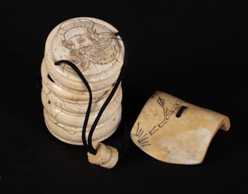A Chinese Carved Buffalo Bone Inro