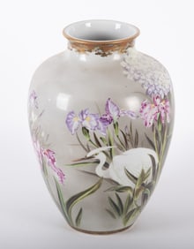 A Large Japanese Hand Painted Vase
