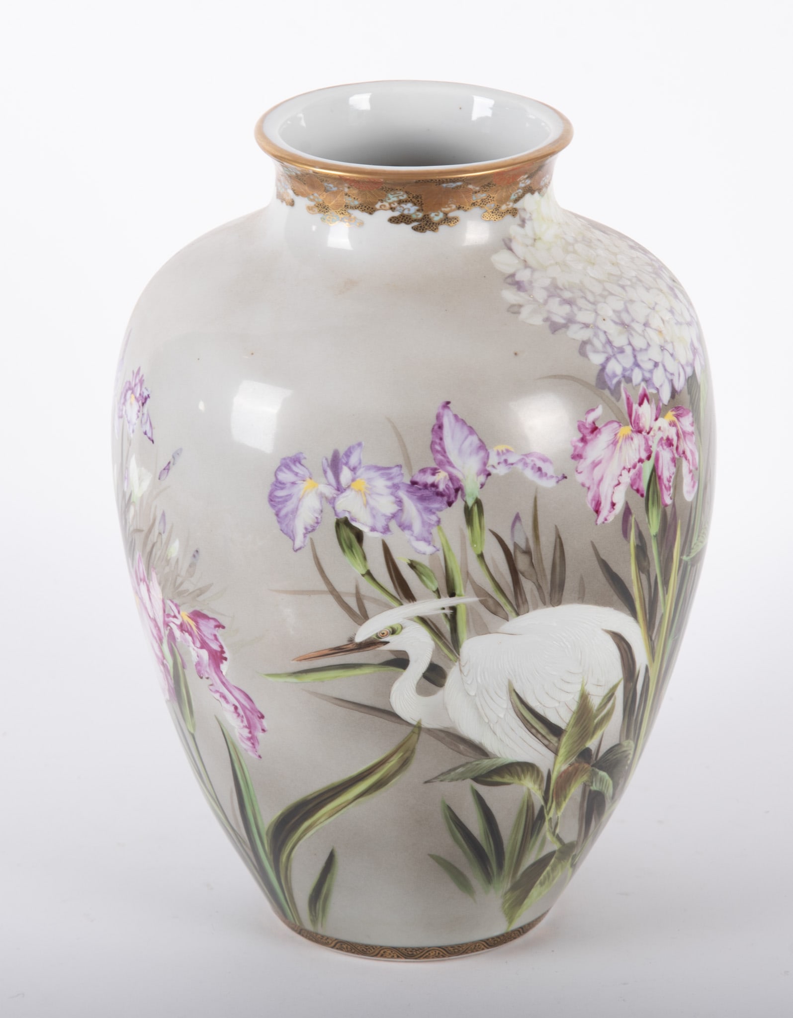 A Large Japanese Hand Painted Vase (1 of 4)