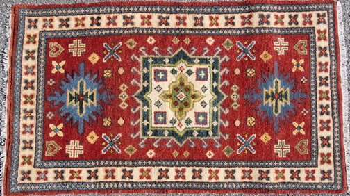 Handwoven Kazak Area Rug