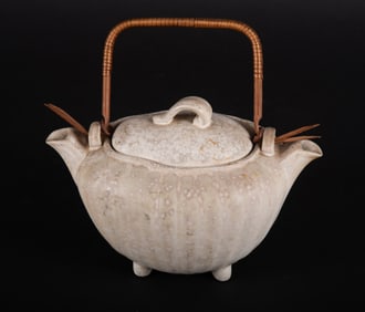 An Unusual Stoneware Double-Spout Teapot, Gunnar Nylund for Rorstrand