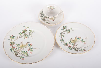 A Porcelain Dinner Service, Cherry Branch by Royal Jackson