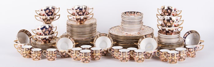 An Assembled Collection of Royal Crown Derby Porcelain Dinnerware, Traditional Imari