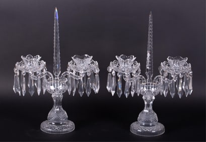 A Pair of Waterford Crystal Candelabra