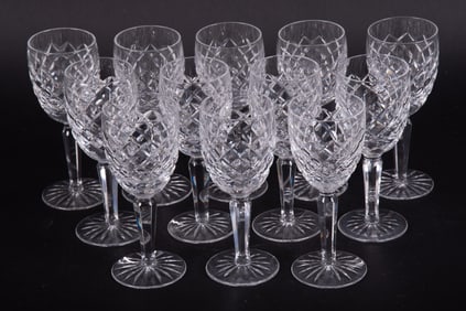 A Set of Twelve Crystal Wine Goblets, Powerscourt by Waterford