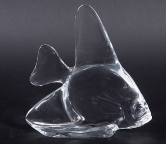 Steuben Glass Angel Fish Sculpture