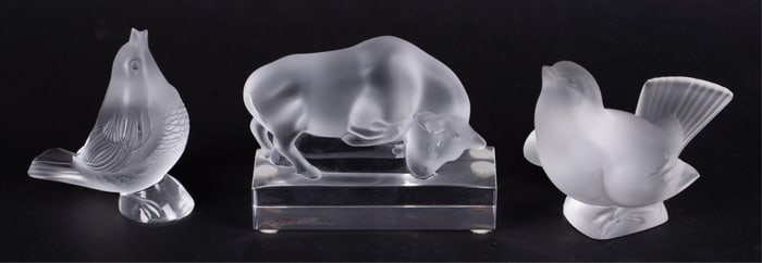 Three Lalique Crystal Animals