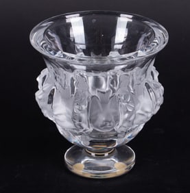 A Lalique Dampierre Crystal Pedestal Vase