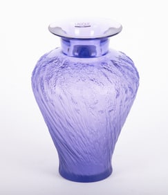 A Lalique France 'Lavande' Crystal Vase