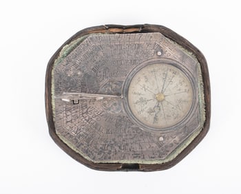 An Antique French Silver Sundial and Compass, Michael Butterfield