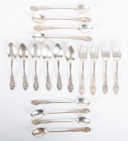 Frank Whiting Lily Pattern Sterling Silver Flatware 18 Pieces