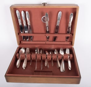 A Partial Cactus Pattern Sterling Silver Flatware Service, Gunorph Albertus for Georg Jensen