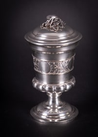 German Silver Lidded Chalice