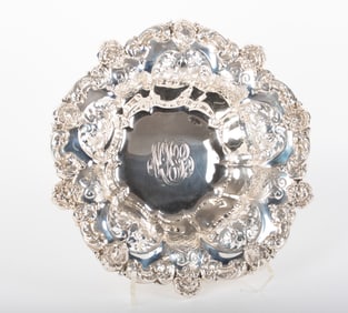 A Lavish Sterling Silver Repousse Center Bowl, Mauser