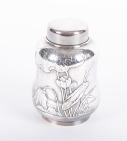 A Fine Japanese Silver Tea Caddy