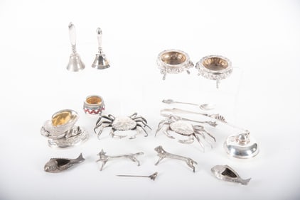 Sixteen Silver Plate and Sterling Table Articles, 19th Century