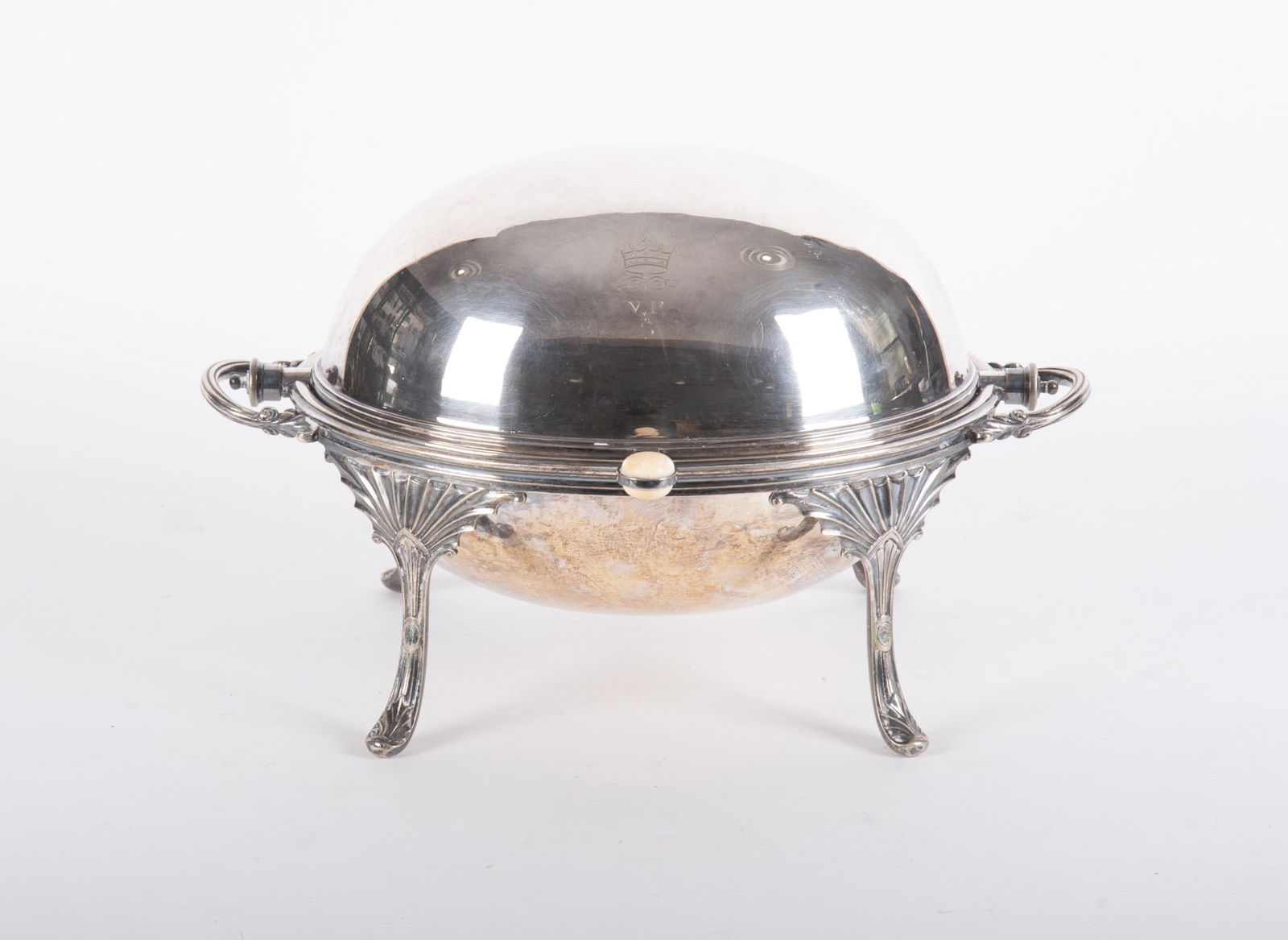 An Edwardian Plated Silver Roll-Top Serving Dish (1 of 4)