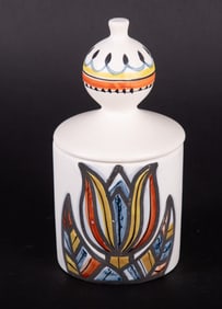 Roger Capron, France (1922-2006), Lidded Vase with Tulip Design, glazed pottery
