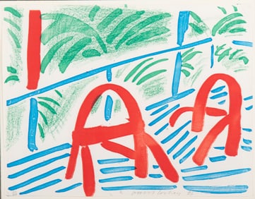 David Hockney, New York, California / England (b. 1937), Two Red Chairs, March 1986, Home made print