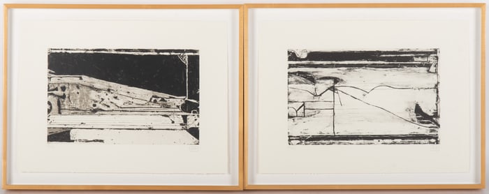 Richard Diebenkorn, California, Oregon (1922-1993), Untitled #2, and Untitled #3, two etchings, ed.