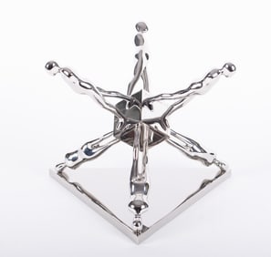 Ernest Tino Trova, Missouri (1927-2009), Walking Jackman, 1986, stainless steel, ed. 21/99