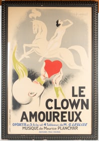 Roger Chancel, French (1898-1976), Le Clown Amoureux, circa 1925, color lithographic poster