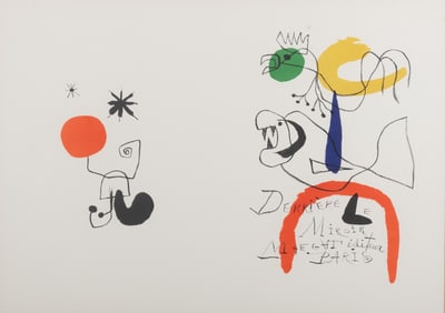 Joan Miro, Spanish (1893-1983), Derriere le Mirroir, circa 1960, color lithograph