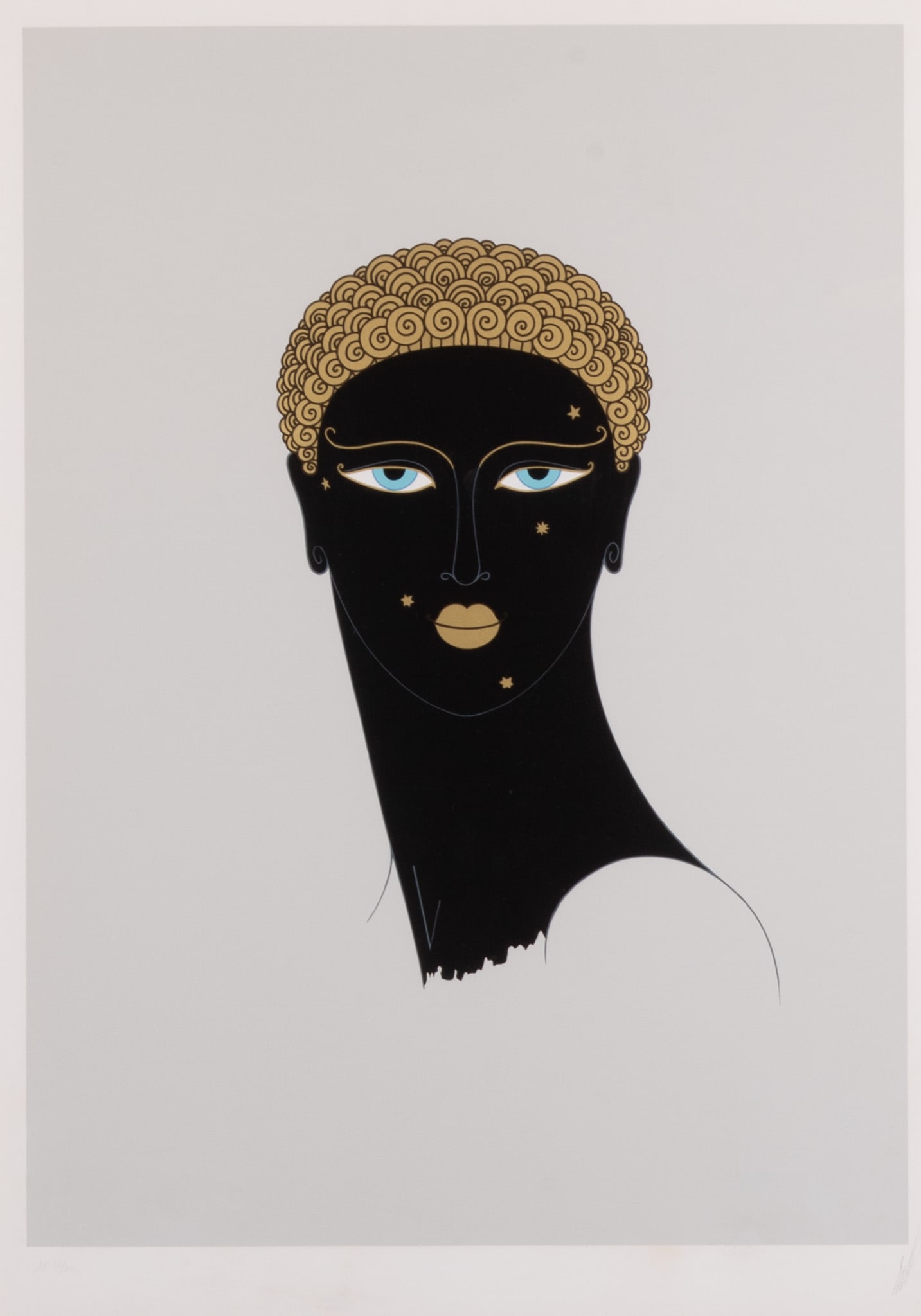 Romain de Tirtoff Erte, Russian/French (1892-1990), Queen of Sheba, 1980, serigraph in colors on: Romain de Tirtoff ErteRussian/French, (1892-1990)Queen of Sheba, 1980serigraph in colors on wove paper, ed. A.P. 15/60signed and numbered in pencil, framed.27 1/2 x 19 1/4 inches (visible); 46 1/2 x 3