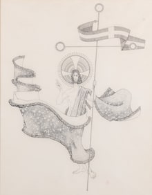 Russell Kraus, St. Louis (1918-2009), Christ, pen and ink on paper
