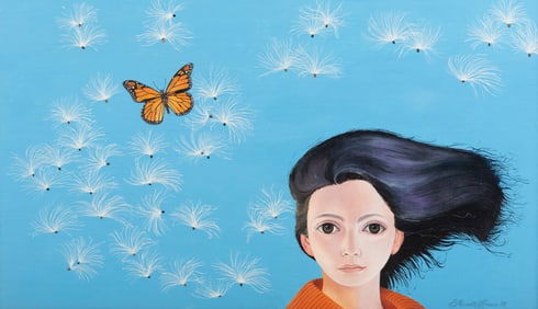 Russell Kraus, St. Louis (1918-2009), Girl, 23, oil on board