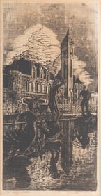 St. Louis Circa 1930s, Union Station, woodcut, ed. 20/30