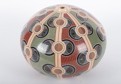 Two Hand Painted Nicaragua Bowl Form Vases