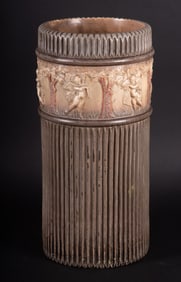 Roseville Donatello Ceramic Umbrella Stand American, Early 20th Century
