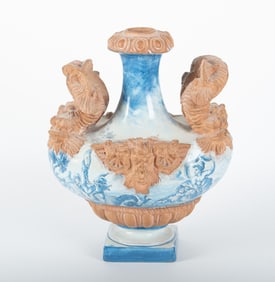 Large Pottery Vessel with North Wind Face