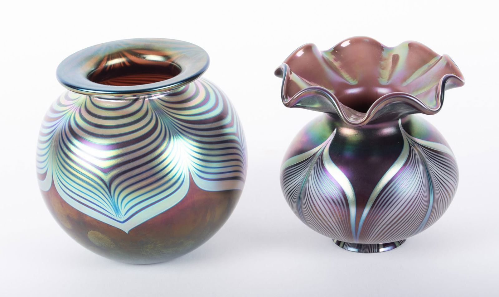 Stuart Abelman Art Glass Shade and Vessel (1 of 4)