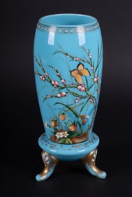 Victorian Blue Bristol Vase