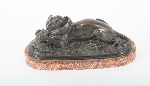 After Antoine-Louis Barye, French (1795-1875), Tiger and Crocodile, bronze