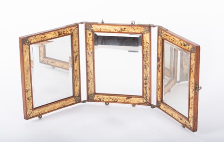 A Charming Three-Section Folding Dressing Table Mirror