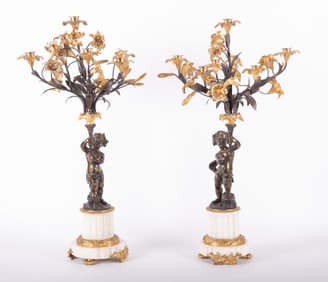 A Large Pair of French Louis XV Style Candelabra